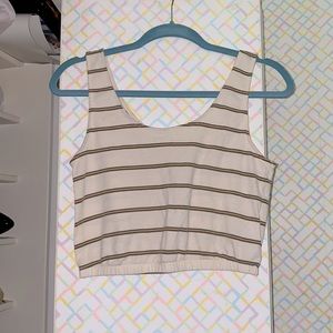 🌟 Beige Striped Tank Crop Top 💕